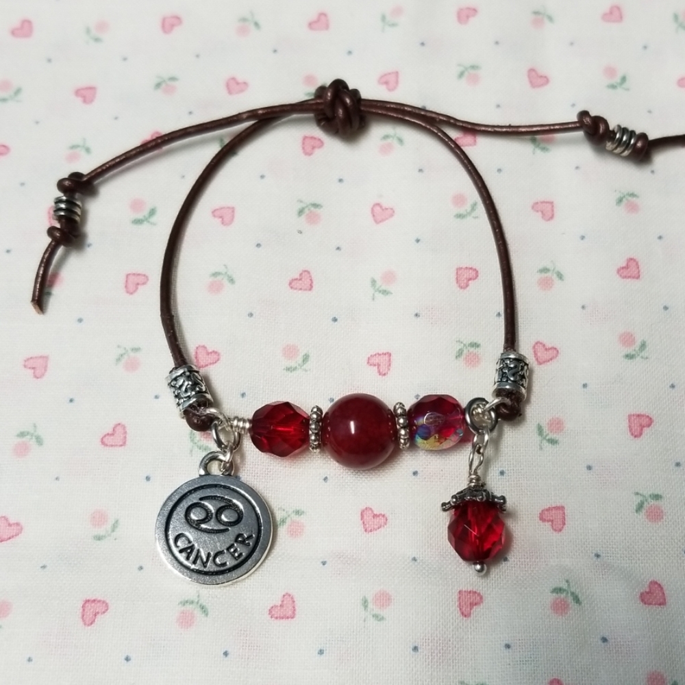 Leather Zodiac Adjustable Bracelet!